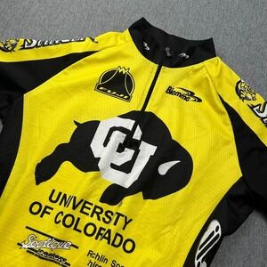 University of Colorado Biemme Cycling Jersey Mens Small Yellow Black 1/2 Zip